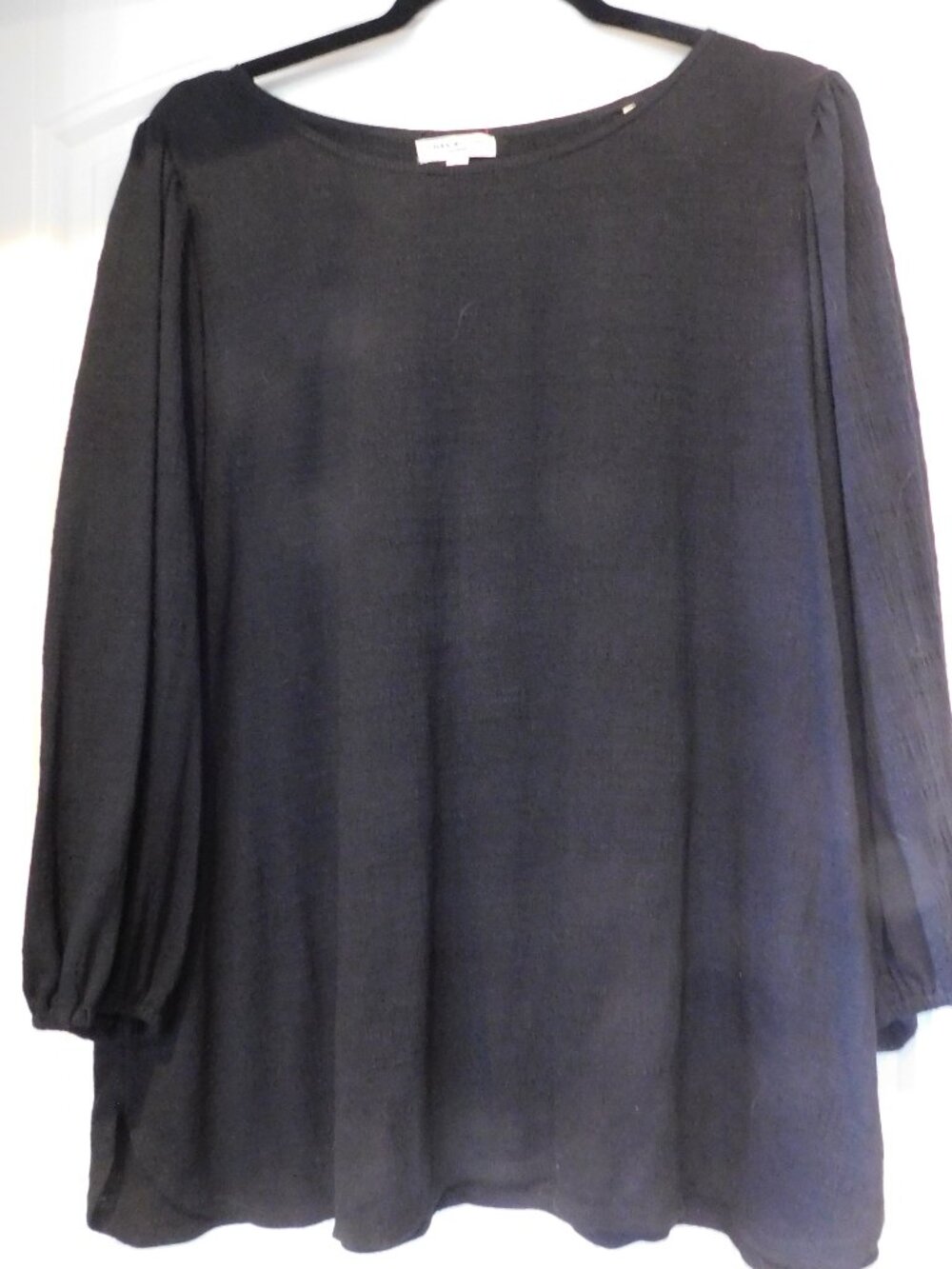 Size 2X Max Studio 3/4 Sleeve Black Pullover Top